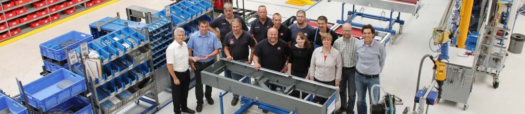 Produktionslinie mit variantenreicher Fertigung