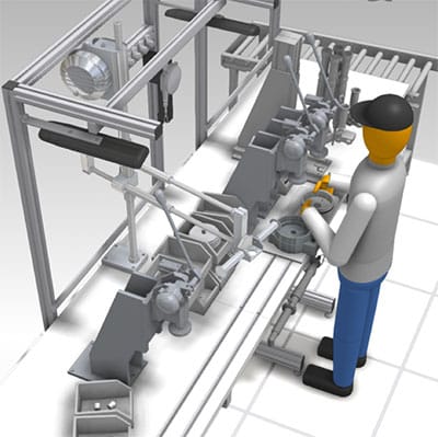 Human Twin: Simulation eines Montagearbeitsplatzes mit digitalem Menschmodell